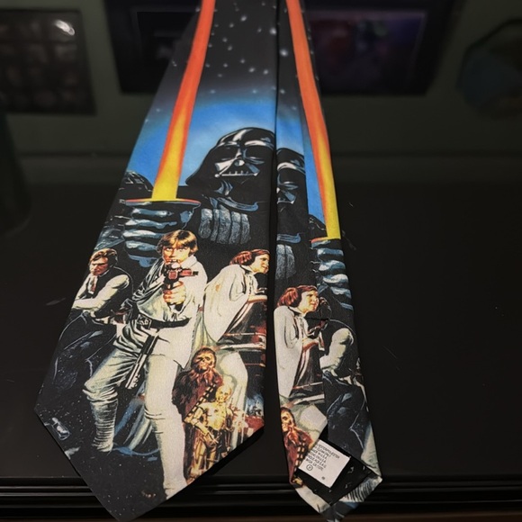 Vintage EUC Wally Wear Ralph Martin & Co Star Wars Poster Art Print Neck Tie - Picture 4 of 7